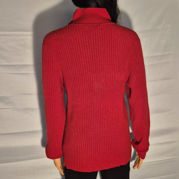 WORTHINGTON Very Pretty Channeled Turtleneck sweater, Red in size Medium - Picture 3 of 16